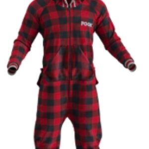 Plaid Red and Black warm Women's Pajama Onesie